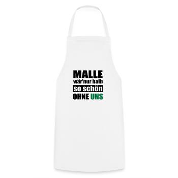 Malle Mallorca lustiger Gruppen Spruch - Kochschürze - Weiß - Vorne - AI Model Male 185 dark (185cm)