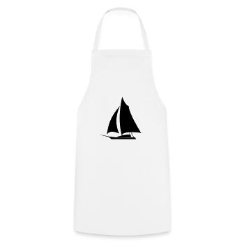 Sailboat eu - Cooking Apron - white - Front - AI Model Male 185 dark (185cm)