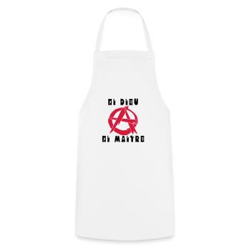 ni dieu ni maitre - Tablier de cuisine - blanc - Devant - AI Model Male 185 dark (185cm)