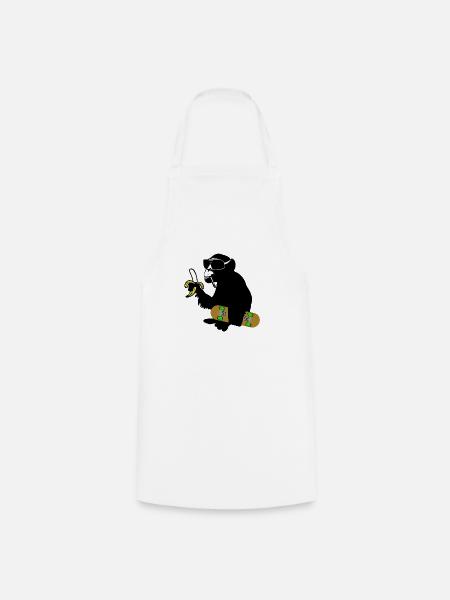 skateboard monkey - Kochschürze - Weiß