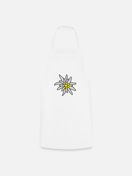 Blüte, Edelweiß - Kochschürze - Weiß