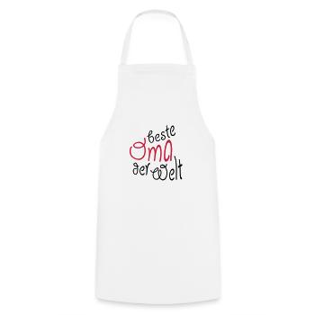 Gift for Grandma - Best Grandma in the world - Cooking Apron - white - Front - AI Model Male 185 dark (185cm)