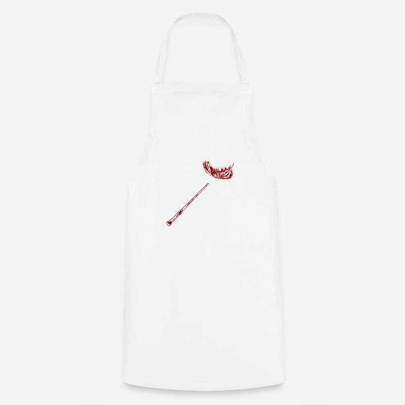 leviosa feather red - Cooking Apron - white