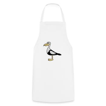 Seagull cute cute animal motifs - Cooking Apron - white - Front - AI Model Male 185 dark (185cm)