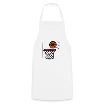 Basketball korb - Kochschürze - Weiß - Vorne - AI Model Male 185 dark (185cm)