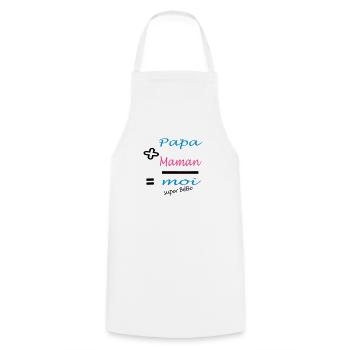 Papa + Maman = MOI super bébé - Kochschürze - Weiß - Vorne - AI Model Male 185 dark (185cm)
