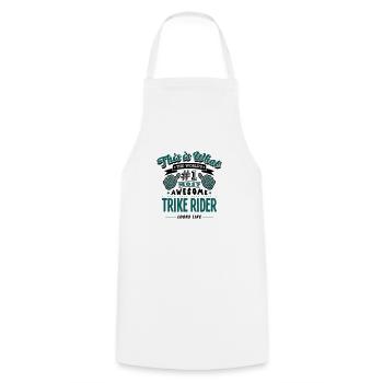 trike rider world no1 most awesome copy - Cooking Apron - white - Front - AI Model Male 185 dark (185cm)