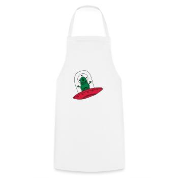 UFO Ovni Fusée Martien Enfant Naissance bébé - Tablier de cuisine - blanc - Devant - AI Model Male 185 dark (185cm)