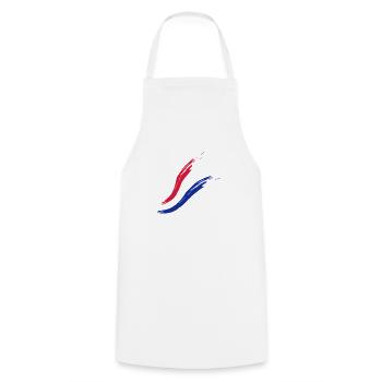 France flag color painted drop team homeland - Cooking Apron - white - Front - AI Model Male 185 dark (185cm)