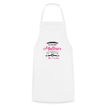 malteser leben sinnlos - Kochschürze - Weiß - Vorne - AI Model Male 185 dark (185cm)