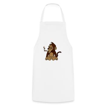 Chanvre affe Weed - Tablier de cuisine - blanc - Devant - AI Model Male 185 dark (185cm)