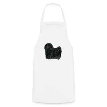 Puli - black rasta dog - Cooking Apron - white - Front - AI Model Male 185 dark (185cm)