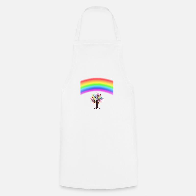 Rainbow Tree - Cooking Apron - white