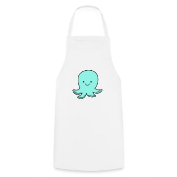 Sourire de poulpe - Tablier de cuisine - blanc - Devant - AI Model Male 185 dark (185cm)