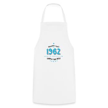 Original depuis 1962 anniversaire tout simplement la meilleure star - Tablier de cuisine - blanc - Devant - AI Model Male 185 dark (185cm)