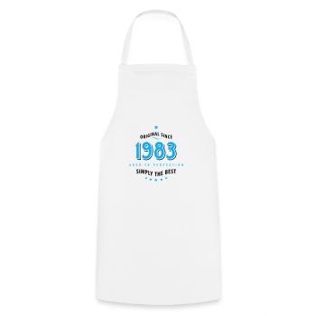 Original depuis 1983 anniversaire tout simplement la meilleure star - Tablier de cuisine - blanc - Devant - AI Model Male 185 dark (185cm)