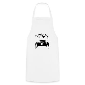 Symbole d’anniversaire du roi de la couronne reine dessiné vecteur - Tablier de cuisine - blanc - Devant - AI Model Male 185 dark (185cm)