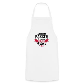 je suis grand-frère - Tablier de cuisine - blanc - Devant - AI Model Male 185 dark (185cm)
