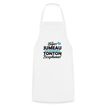 super jumeau - tonton exceptionnel / futur tonton - Tablier de cuisine - blanc - Devant - AI Model Male 185 dark (185cm)