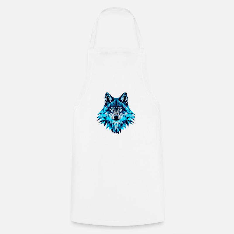 Nachtwolf - Kochschürze - Weiß