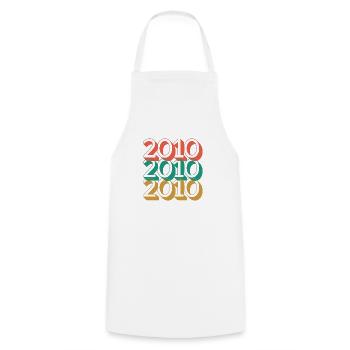 Anniversaire année 2010 / Vintage 2010 - Tablier de cuisine - blanc - Devant - AI Model Male 185 dark (185cm)