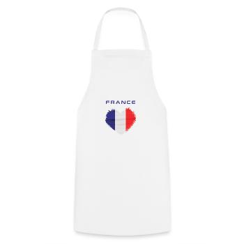 Cœur France - Tablier de cuisine - blanc - Devant - AI Model Male 185 dark (185cm)