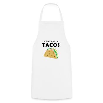 je peux pas j ai tacos - Tablier de cuisine - blanc - Devant - AI Model Male 185 dark (185cm)