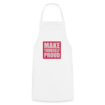 make yourself proud Zitat - Kochschürze - Weiß - Vorne - AI Model Male 185 dark (185cm)