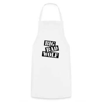 big bad wolf quote - Cooking Apron - white - Front - AI Model Male 185 dark (185cm)