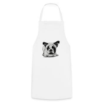 Bulldog Français Chien anglais 6 - Tablier de cuisine - blanc - Devant - AI Model Male 185 dark (185cm)
