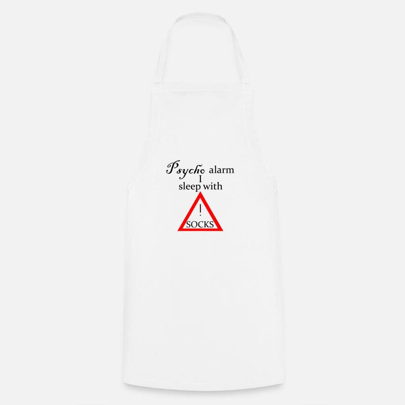 Psycho alarm - Lettrage - Tablier de cuisine - blanc