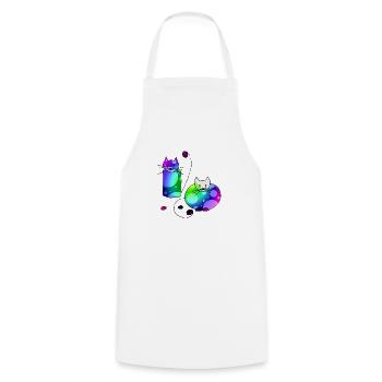 Cats - Cooking Apron - white - Front - AI Model Male 185 dark (185cm)