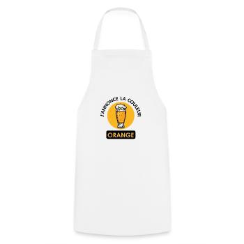 annonce couleur orange biere binouse mousse chope - Tablier de cuisine - blanc - Devant - AI Model Male 185 dark (185cm)