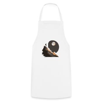 Randonneurs au clair de lune dans les montagnes - Tablier de cuisine - blanc - Devant - AI Model Male 185 dark (185cm)