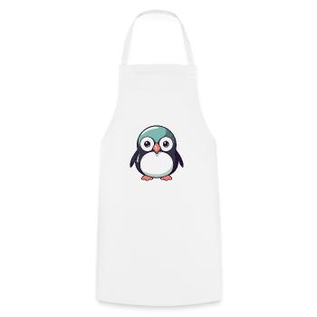 Pinguin - Kochschürze - Weiß - Vorne - AI Model Male 185 dark (185cm)