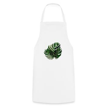 Palm leaf - Cooking Apron - white - Front - AI Model Male 185 dark (185cm)