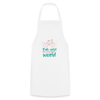 Ride untile the end of the world - Cooking Apron - white - Front - AI Model Male 185 dark (185cm)