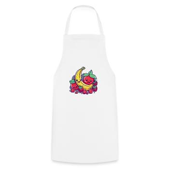 Erdbeeren Bananen Kirschen kawaii - Kochschürze - Weiß - Vorne - AI Model Male 185 dark (185cm)