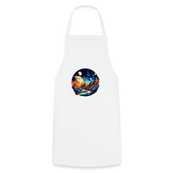 Univers coloré et galaxie dans le système solaire - Tablier de cuisine - blanc - Devant - AI Model Male 185 dark (185cm)