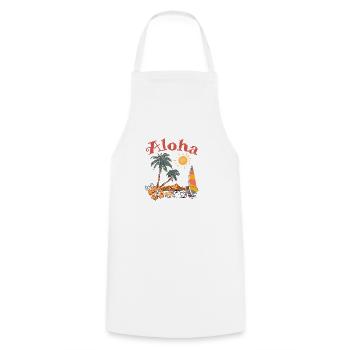 Été Plage Vacances surf - Tablier de cuisine - blanc - Devant - AI Model Male 185 dark (185cm)