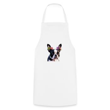 chien bouledogue français - Tablier de cuisine - blanc - Devant - AI Model Male 185 dark (185cm)