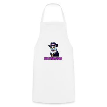 Un chat portant un fedora et des lunettes de soleil - Tablier de cuisine - blanc - Devant - AI Model Male 185 dark (185cm)