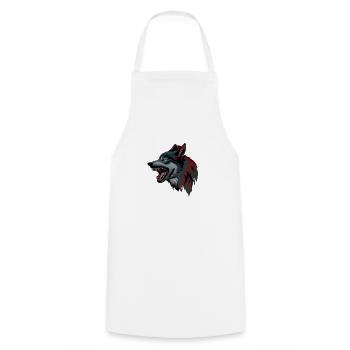 wolf - Cooking Apron - white - Front - AI Model Male 185 dark (185cm)