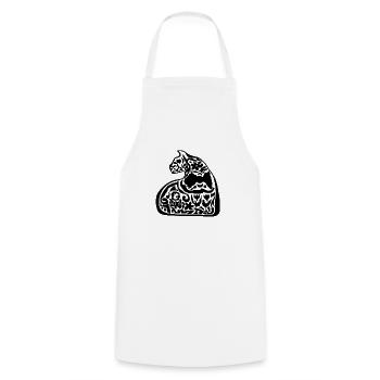 Elegant cat shape - Cooking Apron - white - Front - AI Model Male 185 dark (185cm)