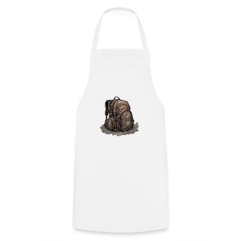 Backpack / Outdoor / Travel / Adventure / Hiking - Cooking Apron - white - Front - AI Model Male 185 dark (185cm)
