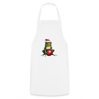 Frosch mit Weihnachtskugel 1 - Kochschürze - Weiß - Vorne - AI Model Male 185 dark (185cm)