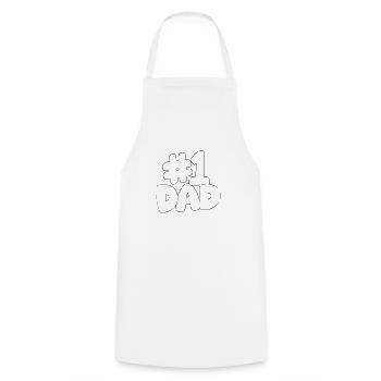 Dad number 1 - Cooking Apron - white - Front - AI Model Male 185 dark (185cm)