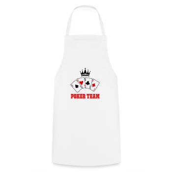 Équipe de poker - Tablier de cuisine - blanc - Devant - AI Model Male 185 dark (185cm)