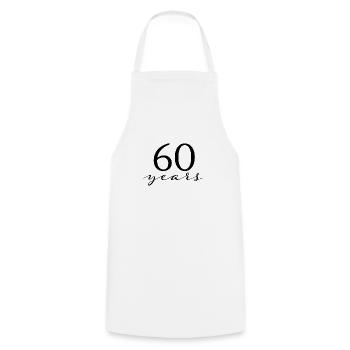 60 ans - Tablier de cuisine - blanc - Devant - AI Model Male 185 dark (185cm)