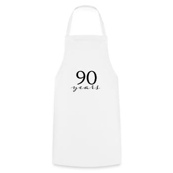 90 ans - Tablier de cuisine - blanc - Devant - AI Model Male 185 dark (185cm)